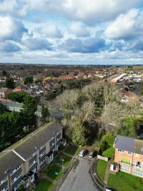 İngiltere Merkez Stevenage Şehri Hava Görüntüsü, 23 Şubat 2024