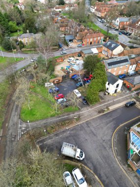 İngiltere Merkez Stevenage Şehri Hava Görüntüsü, 23 Şubat 2024