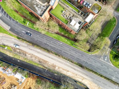 İngiltere Merkez Stevenage Şehri Hava Görüntüsü, 23 Şubat 2024