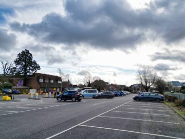 İngiltere Merkez Stevenage Şehri Hava Görüntüsü, 23 Şubat 2024