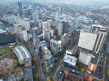 İngiltere 'nin Batı Croydon Londra şehrinin yüksek açılı görüntüsü. 20 Kasım 2023