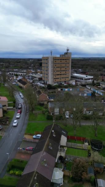 High Angle Footage Downtown Central Stevenage City England Royaume Uni — Video