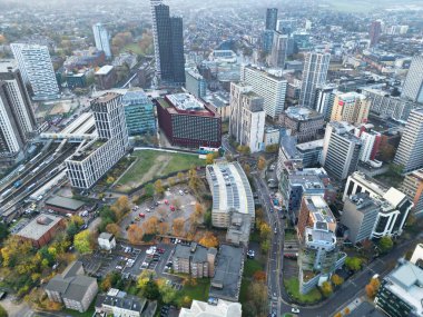 İngiltere 'nin Batı Croydon Londra şehrinin yüksek açılı görüntüsü. 20 Kasım 2023