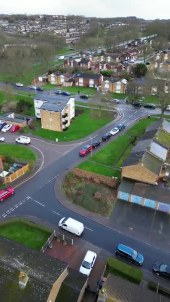 High Angle Footage Von Downtown Und Central Stevenage City England — Stockvideo