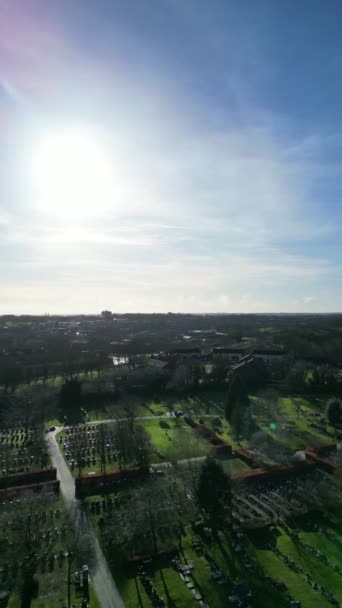 High Angle Footage Von Downtown Und Central Stevenage City England — Stockvideo