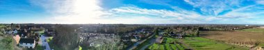 İngiltere Stevenage City 'nin Yüksek Açı Panoramik Manzarası Büyük Britanya. 23 Şubat 2023