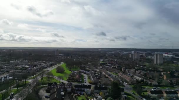 Ngiltere Stevenage Town Yüksek Açılı Görüntüleri Şubat 2024 — Stok video