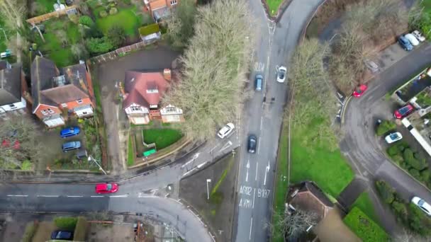 High Angle Footage Stevenage Town England Февраля 2024 — стоковое видео