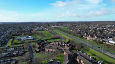 İngiltere Stevenage City Yüksek Açılı Manzarası 23 Şubat 2024