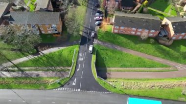 İngiltere Stevenage City Yüksek Açılı Manzarası 23 Şubat 2024