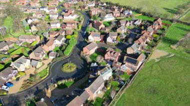 İngiltere Stevenage City Yüksek Açılı Manzarası 23 Şubat 2024