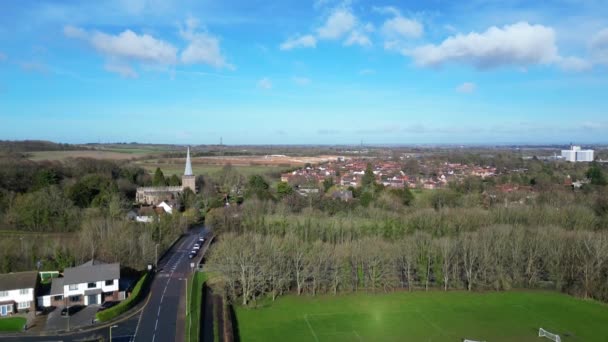 High Angle View Stevenage City England Великобритания Февраля 2024 — стоковое видео