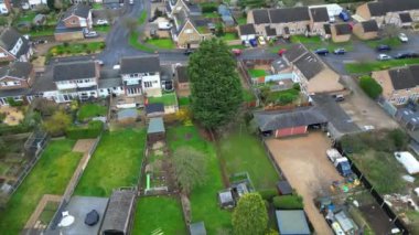 İngiltere 'nin Arlesey Kasabası. Görüntü Bulutlu ve Yağmurlu Gün 'de çekildi. 28 Şubat 2024