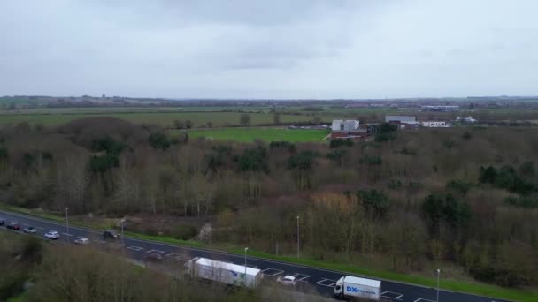 Arseley Town England Storbritannien Filmen Togs Molnigt Och Regnigt Väder — Stockvideo