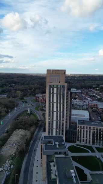 High Angle Beelden Van Watford City England Maart 2024 — Stockvideo