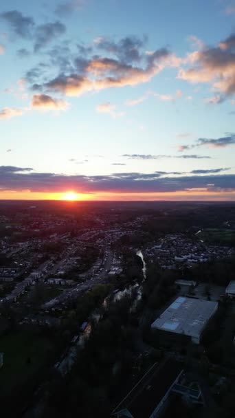 Luchtfoto Van Verlichte Watford City England Maart 2024 — Stockvideo