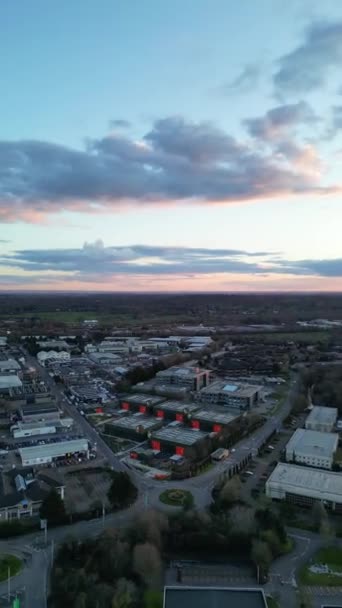 High Angle Beelden Van Watford City England Maart 2024 — Stockvideo