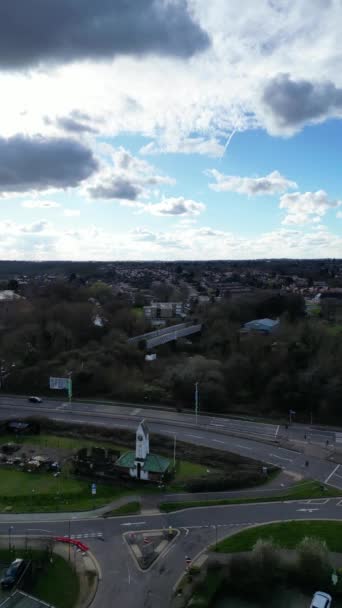Ngiltere Nin Watford Şehrinin Hava Görüntüsü Mart 2024 — Stok video