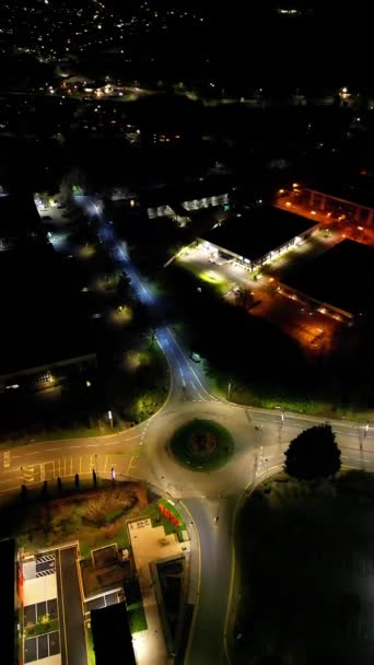 Luchtfoto Van Verlichte Watford City England Maart 2024 — Stockvideo