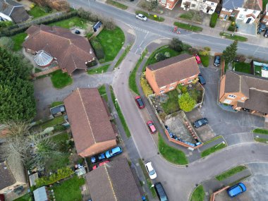 İngiltere 'nin Hertfordshire şehrinin yüksek açılı görüntüsü, Büyük Britanya. 9 Mart 2024