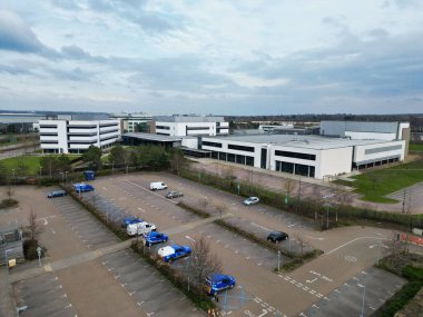 İngiltere 'nin Hertfordshire şehrinin yüksek açılı görüntüsü, Büyük Britanya. 9 Mart 2024