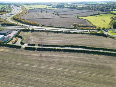 İngiltere 'nin Hemel Hempstead kasabasının hava manzarası. İngiltere
