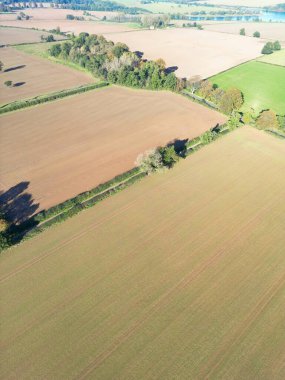 İngiltere 'nin Northampton City yakınlarındaki İngiliz Köy Köyü' nün En Güzel Yüksek Açılı Manzarası. 25 Ekim 2023