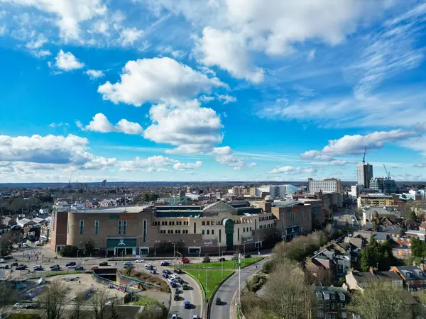 stock image High Angle View of Central Watford City of England United Kingdom. March 3rd, 2024