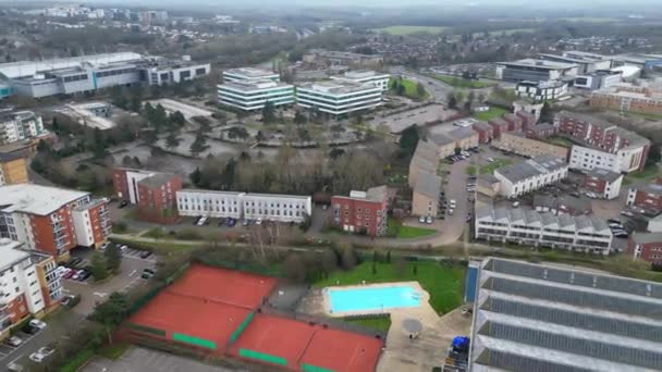 Aerial Footage Central Hatfield City Downtown Hertfordshire England United Kingdom — Vídeo de stock