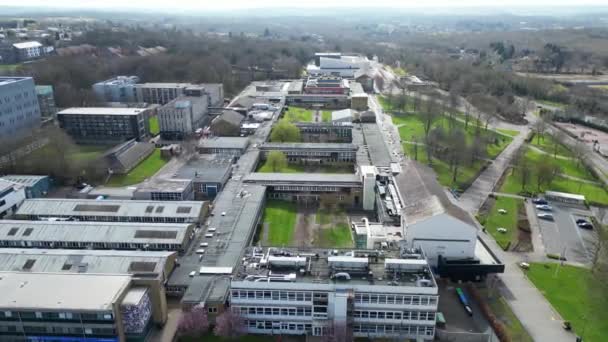 Aerial Footage Central Hatfield City Downtown Hertfordshire England United Kingdom — Stock video