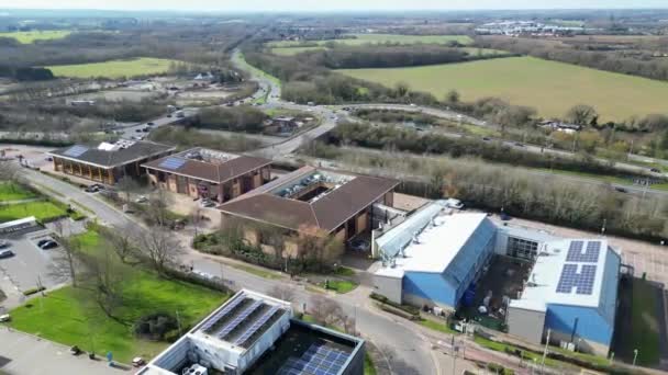 Aerial Footage Central Hatfield City Downtown Hertfordshire England United Kingdom — Vídeo de stock
