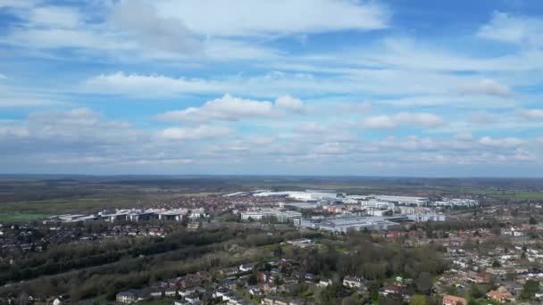 Aerial Footage Central Hatfield City Downtown Hertfordshire England Verenigd Koninkrijk — Stockvideo
