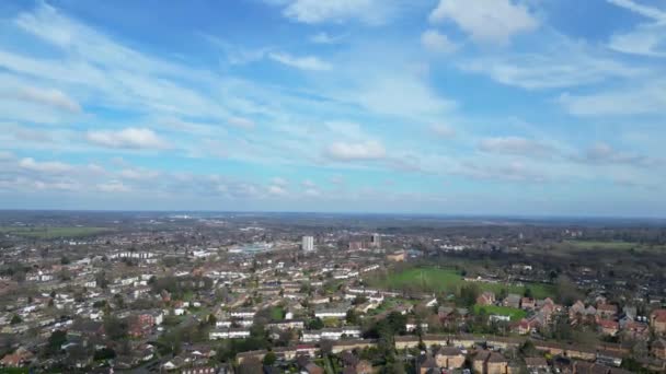 Aerial Footage Central Hatfield City Downtown Hertfordshire England United Kingdom — Vídeos de Stock