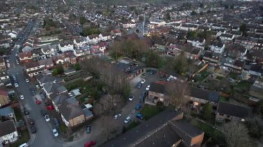 Günbatımında Luton City 'nin Hava Görüntüsü