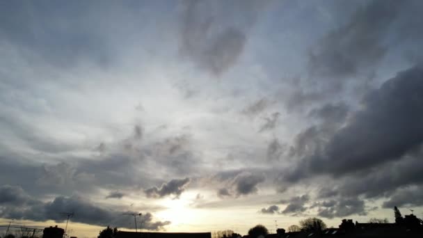 High Angle Time Lapse Footage Dramatical Clouds Sky England Royaume — Video