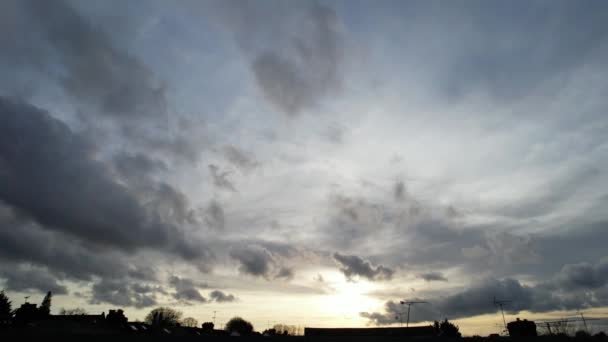 High Angle Time Lapse Nagranie Dramatycznych Chmur Nieba Nad Anglią — Wideo stockowe