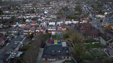 Günbatımında Luton City 'nin Hava Görüntüsü