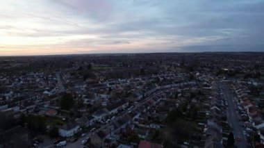 Günbatımında Luton City 'nin Hava Görüntüsü