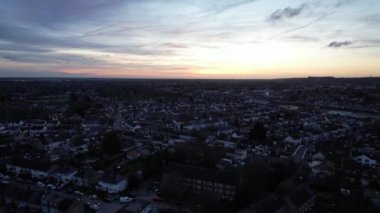 Günbatımında Luton City 'nin Hava Görüntüsü