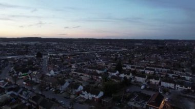 Günbatımında Luton City 'nin Hava Görüntüsü