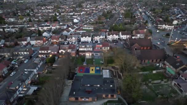Aerial View Luton City England Naplemente Alatt — Stock videók