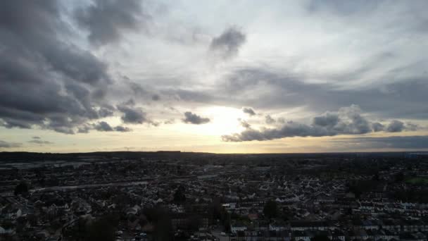 Air View Luton City England Sunset — стоковое видео