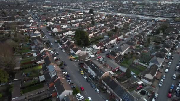 Air View Luton City England Sunset — стоковое видео