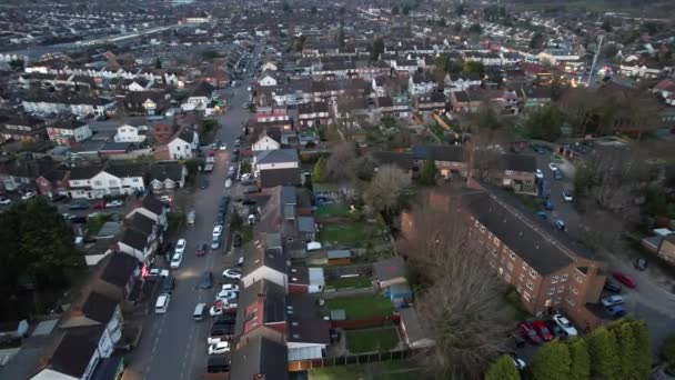 Günbatımında Luton City Nin Hava Görüntüsü — Stok video