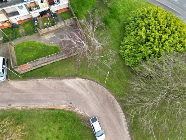 stock image Aerial View of Residential Estate at  North Luton City of England UK. March 19th, 2024