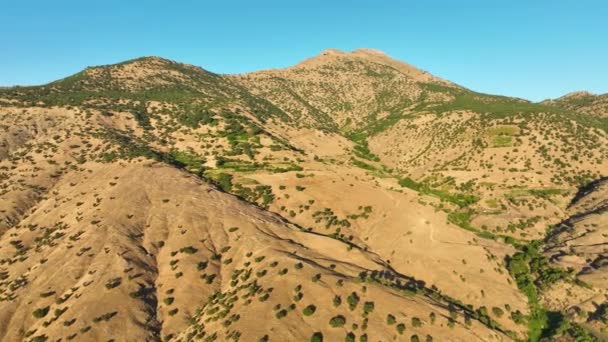 Letecký Pohled Krásnou Krajinu Kopce Kurdistánu Iráku Srpna 2023 — Stock video