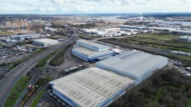 Dagenham Londra şehir merkezinin yüksek açılı görüntüleri. İngiltere 'nin başkenti Londra Büyük Britanya. 2 Mart 2024