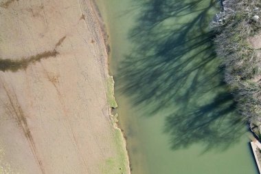 Thames Nehri 'nin En Güzel Hava Manzarası İngiltere' nin Merkez Oxford Tarihi Şehri 'nde. 23 Mart 2024