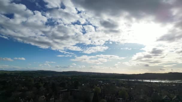 Aerial View Illuminated Historical Oxford Central City England Éjjel Anglia — Stock videók