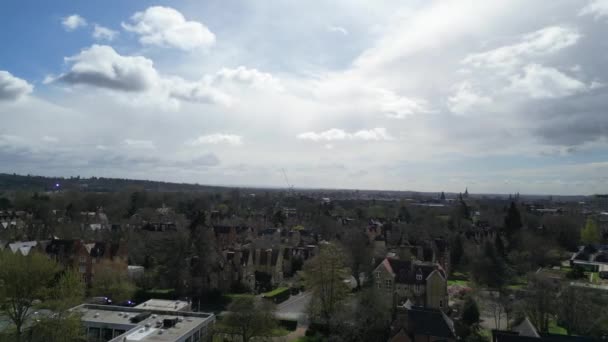 Aerial View Illuminated Historical Oxford Central City England Éjjel Anglia — Stock videók